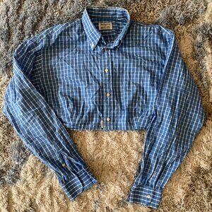 Burberry x David Cenci Cropped Plaid Button Up Shirt - Size XL Womens